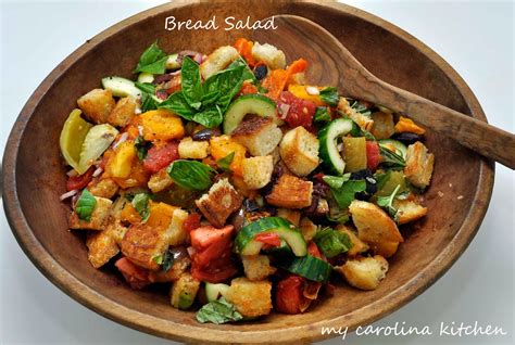 My Carolina Kitchen: Bread Salad with Charred Tomatoes, Cucumbers ...