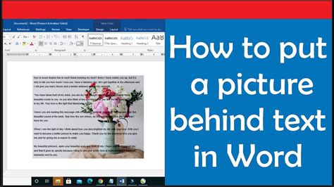 How To Put A Picture Behind Text In Word Moving Images Behind Text