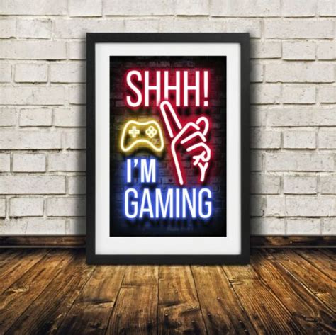 Shhh Im Gaming High Quality Premium Poster Print EBay