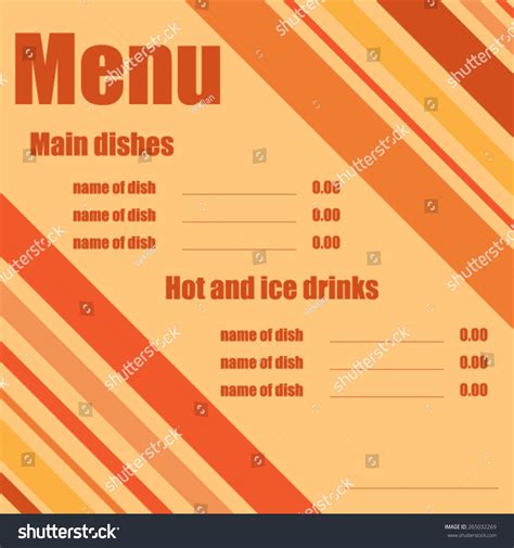 Restaurant Menu Design Stock Vector Royalty Free 265032269 Shutterstock