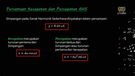 Persamaan Kecepatan Dan Percepatan Gerak Harmonik Sederhana Fisika