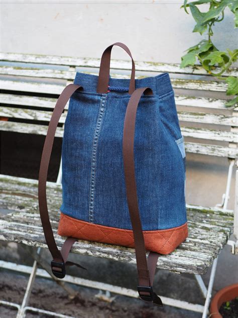 Bolso mochila Jeans upcycling weisnähschen Rucksack nähen jeans