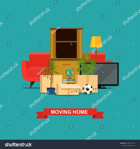 Moving House Vector Flat Style Illustration Stock Vector (Royalty Free ...