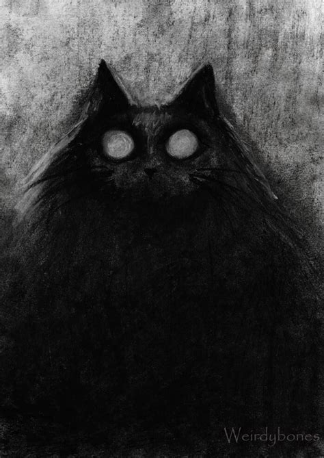 Creepy Cat Art - Bright Eyes