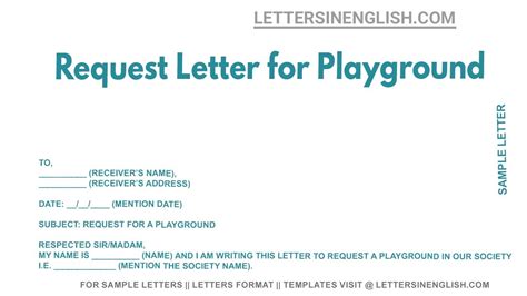 Request Letter For Playground Sample Letter Requesting A Playground In Society Youtube