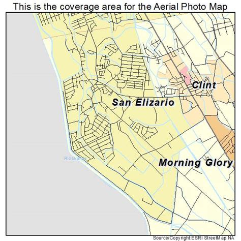 Aerial Photography Map Of San Elizario Tx Texas