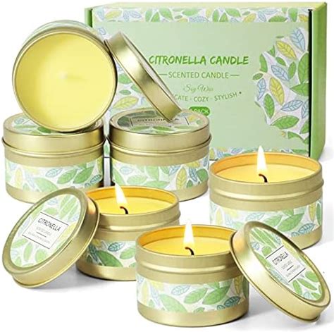 Amazon Citronella Candles Soy Wax Lemongrass Candles 6x2 5oz