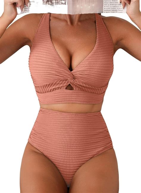 Generic Sunken Stripe Shark Tooth Women S Swimsuit Suit Knotted Hot Sexy Swimsuit High