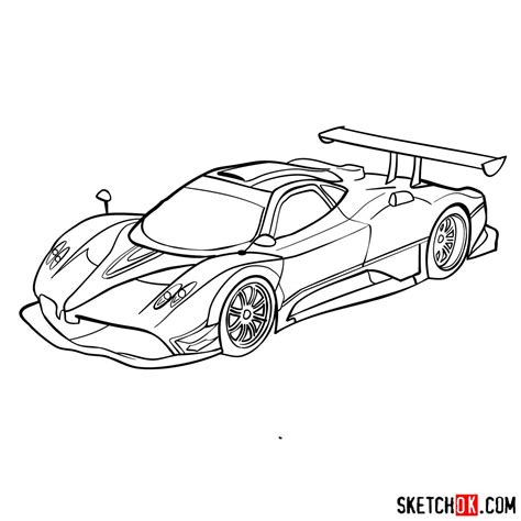 How To Draw Pagani Zonda 13 Steps Drawing Tutorial