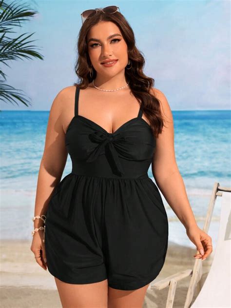 Shop Curve And Plus Size One Pieces Shein Usa