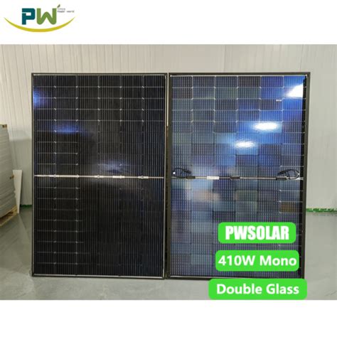 W W High Efficiency Solar Power Bifacial Pv Module Cell Panel