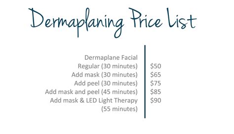 Dermaplaning Price List Advance Beauty Care