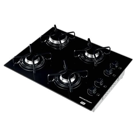 Cooktop Brastemp Ative Chama Rápida 4 Bocas Vidro Pt Bivolt BDD61AE