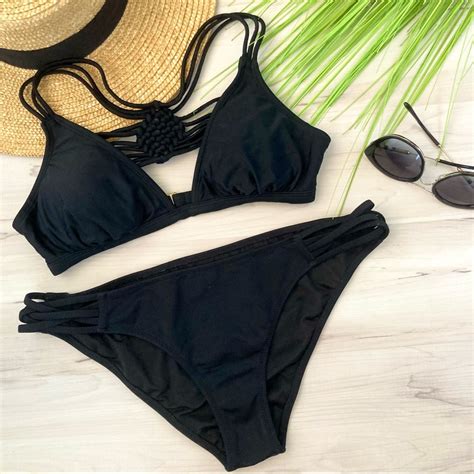 Shade Shore Black Bikini Set W Extra Bikini Bottoms Gem