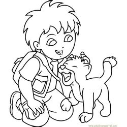 Diego with Baby Jaguar Coloring Page for Kids - Free Go, Diego, Go ...