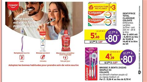 Promo Dentifrice Total Classique Colgate Brosse Dents Zigzag Souple