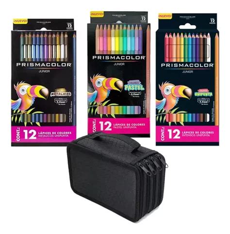 Colores Prismacolor Pastel Metalicos Largos Original Estuche Meses