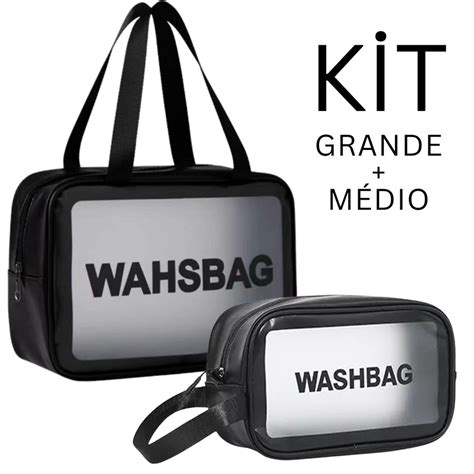 Kit 2 Necessaire Washbag Grande e Média Impermeável Alça