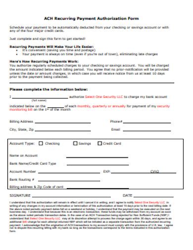 Payment Authorization Form 11 Examples Format PDF