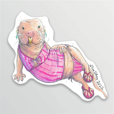 Naked Mole Rat In Pink Bikini Sticker 4 Decal Etsy Australia