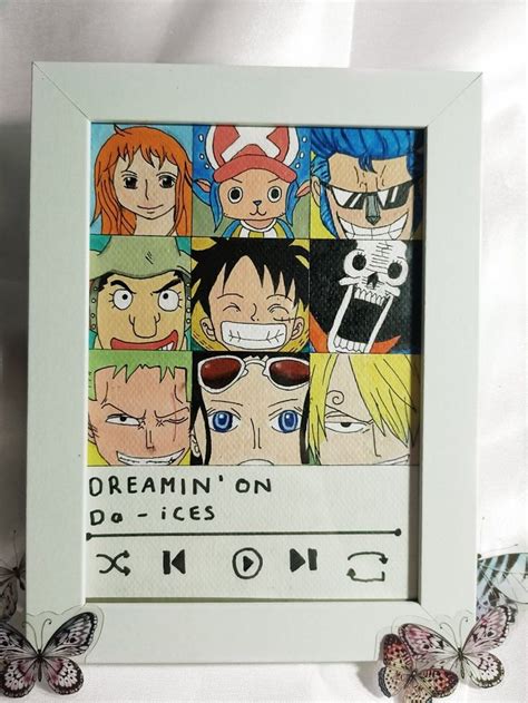 Framed Anime One Piece Spotify Inspired Acrylic Painting | Acrylic ...