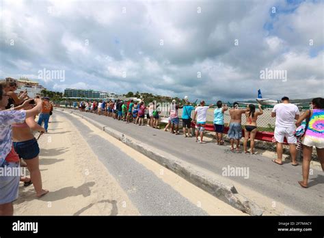 Jet Blast Challenge Spectators Waiting For An Aircraft To Take Off At