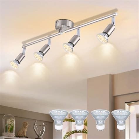 B K Licht Plafonnier Led Spots Pivotants Orientables Ampoules