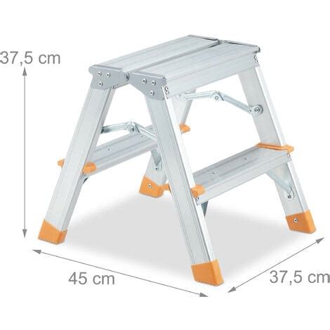 Relaxdays Escabeau Pliable Alu Et Pp Charge Max Kg Utilisable