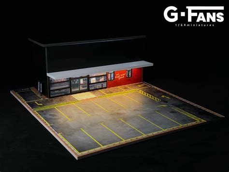 G Fans Diorama With Led Light Kfc With Parking Lots Car