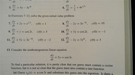 Solved In Exercises 7 12 Solve The Given Initial Value