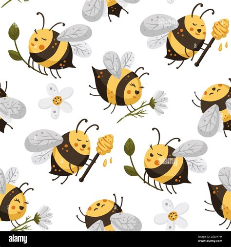 Beautiful Daisy With Bee Stock Vector Images Alamy