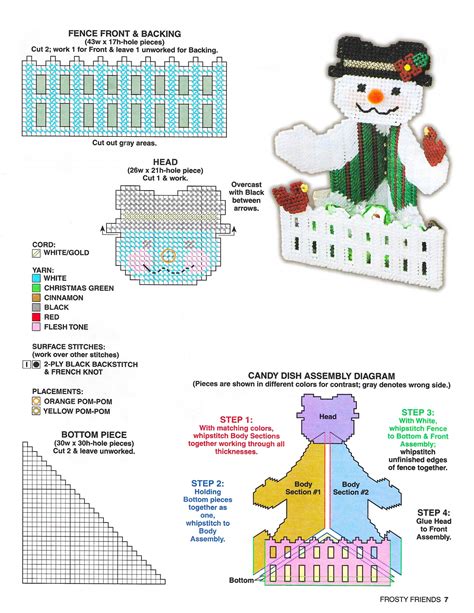 Vintage Snowman Plastic Canvas Pattern Book PDF Christmas Etsy