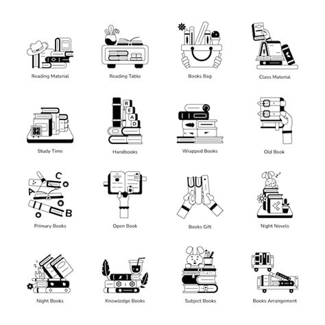 Premium Vector Trendy Glyph Icons Depicting School Study