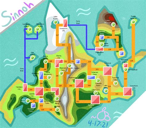 Pokemon Sinnoh Map