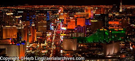 Aerial Photograph Night Time Las Vegas Boulevard The Strip Las Vegas