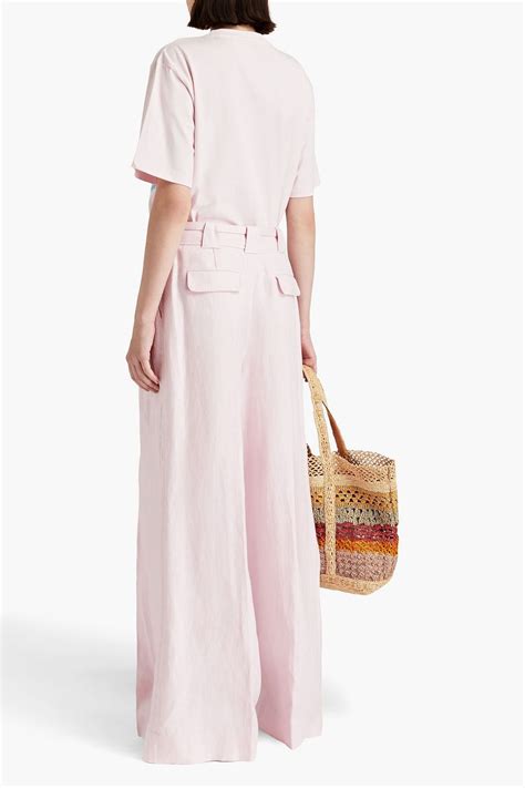 Zimmermann Belted Linen Wide Leg Pants The Outnet