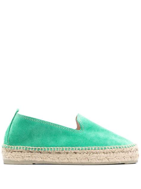 Manebí 32mm Slip on Suede Espadrilles Green Editorialist