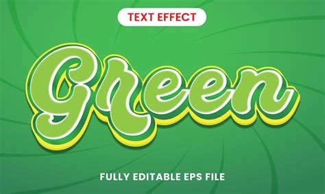 Efecto De Texto Editable 3d Verde Vector Premium