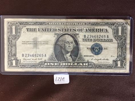 1957 One Dollar Bill Silver Certificate Worth