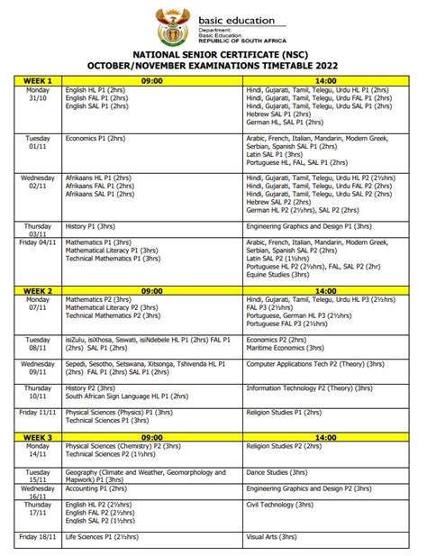 Heres The Final Matric Exam Timetable Images And Photos Finder