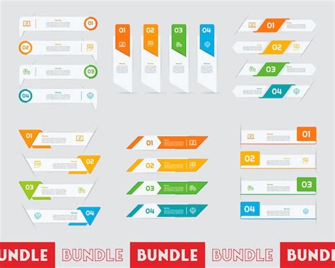 Infografik bundle set mit 4 5 6 schritten optionen oder prozessen für