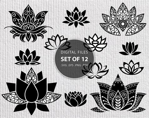 Lotus Mandala Svg Lotus Flower Svg I Love Lotus Svg Water Etsy Flower Svg Lotus Mandala