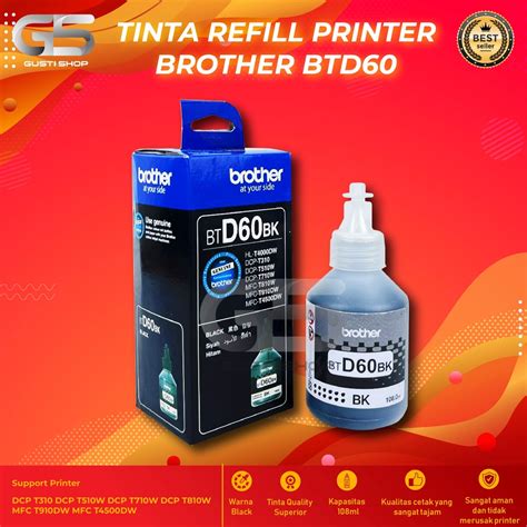 Jual Tinta Brother BTD60 Black Refill Printer DCP T310 DCP T510W DCP