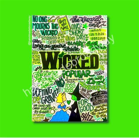 Wicked Musical Theatre Poster, Broadway Wall Art, Theatre Lover Gift ...