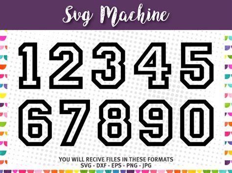 Svg Sport Numbers Varsity Block Number Etsy