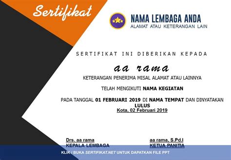 50 Contoh Sertifikat Desain Dan Template Gratis Untuk Seminar Format