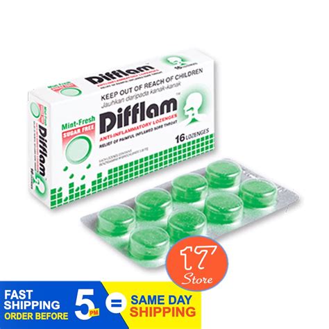 Difflam Sore Throat Lozenges Mint Sugar Free Lozenges Exp