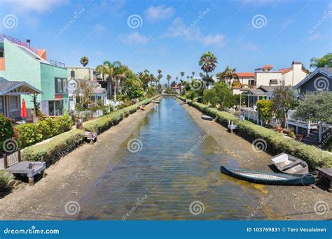 Venice Canal Historic District, Los Angeles. Stock Image - Image of ...