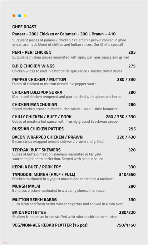 Menu Of Tbc Sky Lounge Hsr Layout Bangalore Dineout