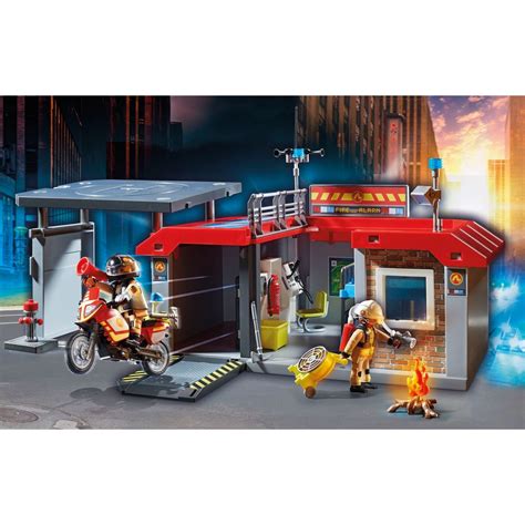 Playmobil City Action Caserne De Pompiers Transportable Promo